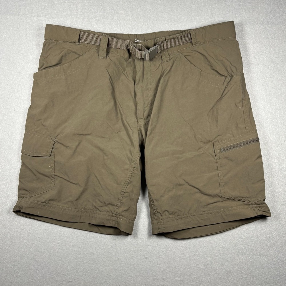 Columbia Mens Cargo Shorts Beige Brown Belted Hiking Outdoor Nylon Size 38x10